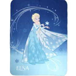 Plaid polaire design La Reine des neiges bleu