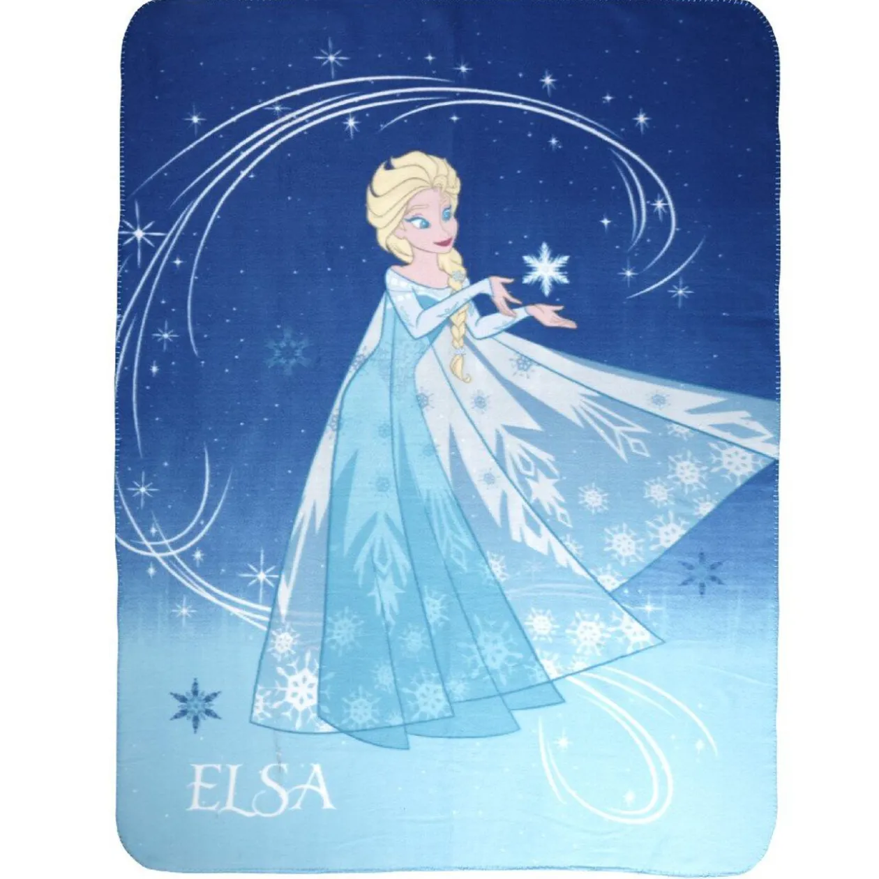 Plaid polaire design La Reine des neiges bleu