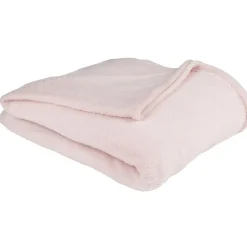 Plaid polyester 1 place uni rose clair