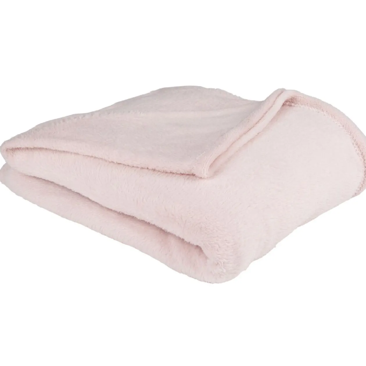 Plaid polyester 1 place uni rose clair