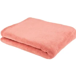 Plaid polyester 1 place uni vieux rose
