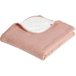 Plaid sherpa et côtelé polyester beige 130x160cm