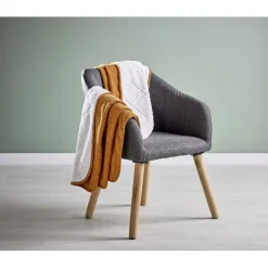 Plaid sherpa et côtelé polyester beige 130x160cm