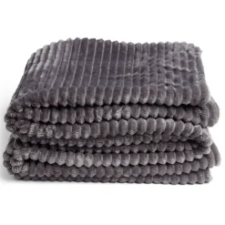 Plaid sherpa flanelle gris 130x160cm