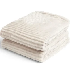 Plaid sherpa flanelle marron 130x160cm