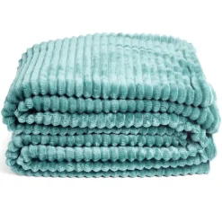 Plaid sherpa flanelle vert 130x160cm