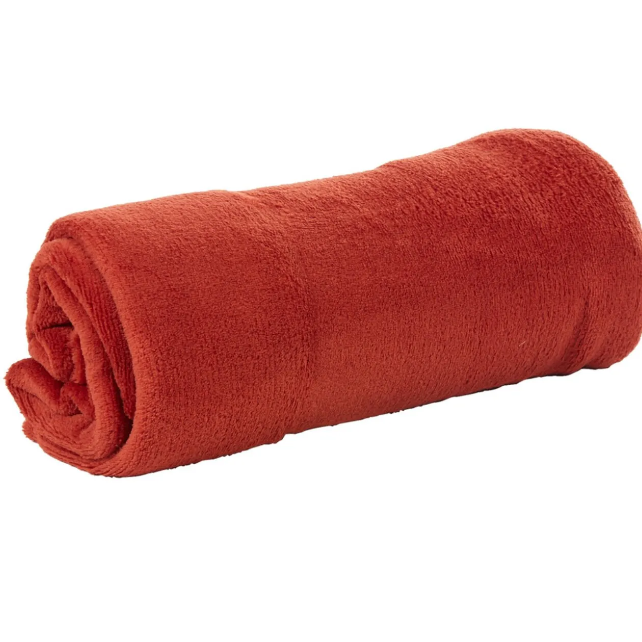 Plaid uni rouge brique terracotta polyester 210 g/m²