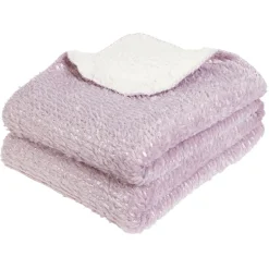 Plaid violet pailleté avec dos sherpa 130x160 cm