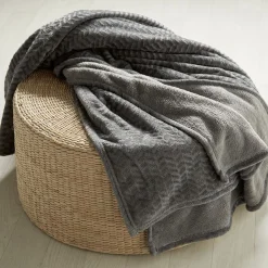 Plaid XL flanelle gris 180x200 cm