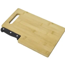 Planche à découper en bambou avec couteau