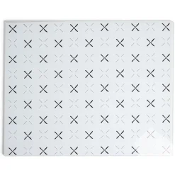 Planche à découper en verre blanc motif noir - 38x30cm