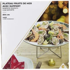 Plateau à huîtres et fruits de mer avec support inox