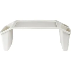 Plateau avec rangements blanc cassé