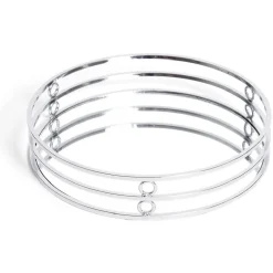 Plateau Ø19,5cm métal et verre doré