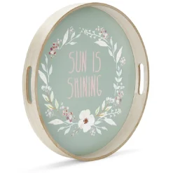 Plateau de service rond en bois Sun is shining