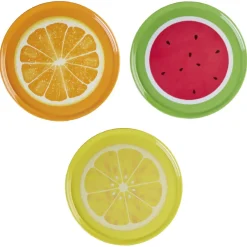 Plateau de service rond motif fruit