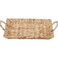 Plateau en jacinthe tressé naturel