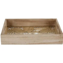 Plateau en verre et bois