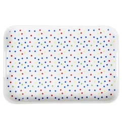 Plateau mélamine motif pois multicolores