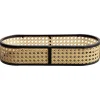 Plateau ovale cannage rotin naturel noir