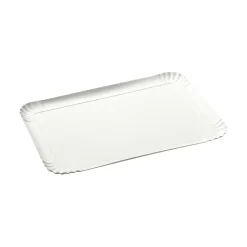 Plateau rectangulaire blanc en carton x3