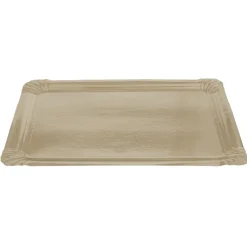 Plateau rectangulaire doré en carton x5