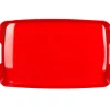 Plateau rectangulaire rouge