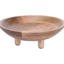 Plateau rond en bois sur pieds