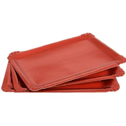 Plateau rouge brillant carton x5