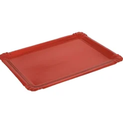 Plateau rouge brillant carton x5
