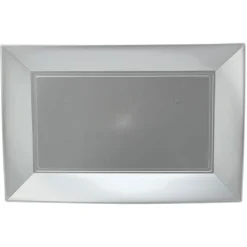 Plateau réutilisable argenté x3