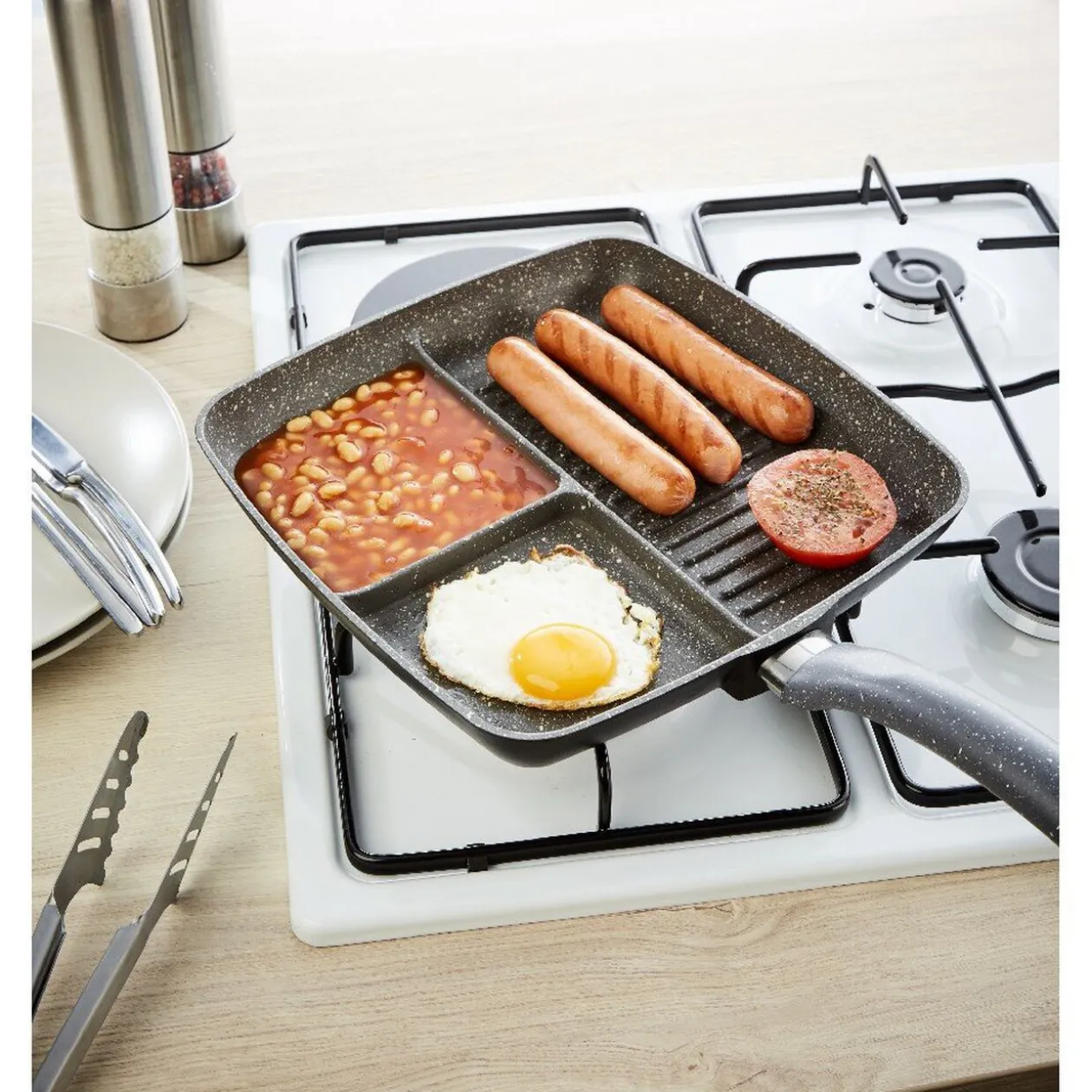 Poêle à brunch 3 compartiments