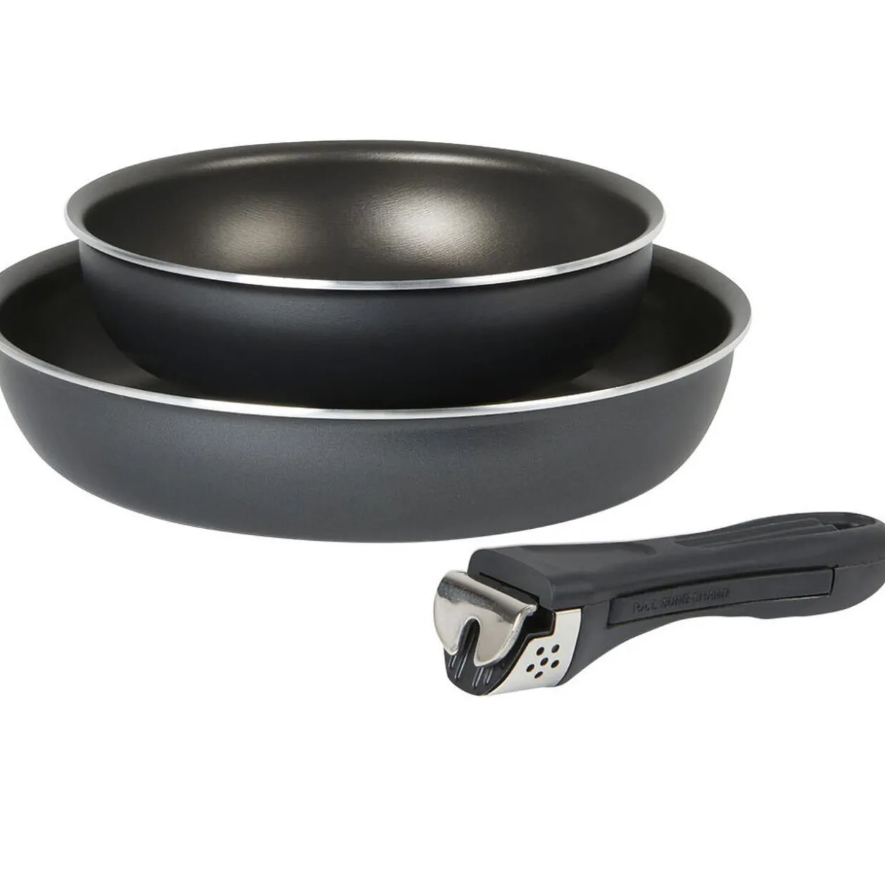 Poêle anti adhérente grise x2