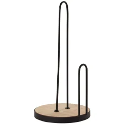 Porte essuie-tout métal et bambou