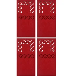 Porte-couverts en feutrine rouge x4