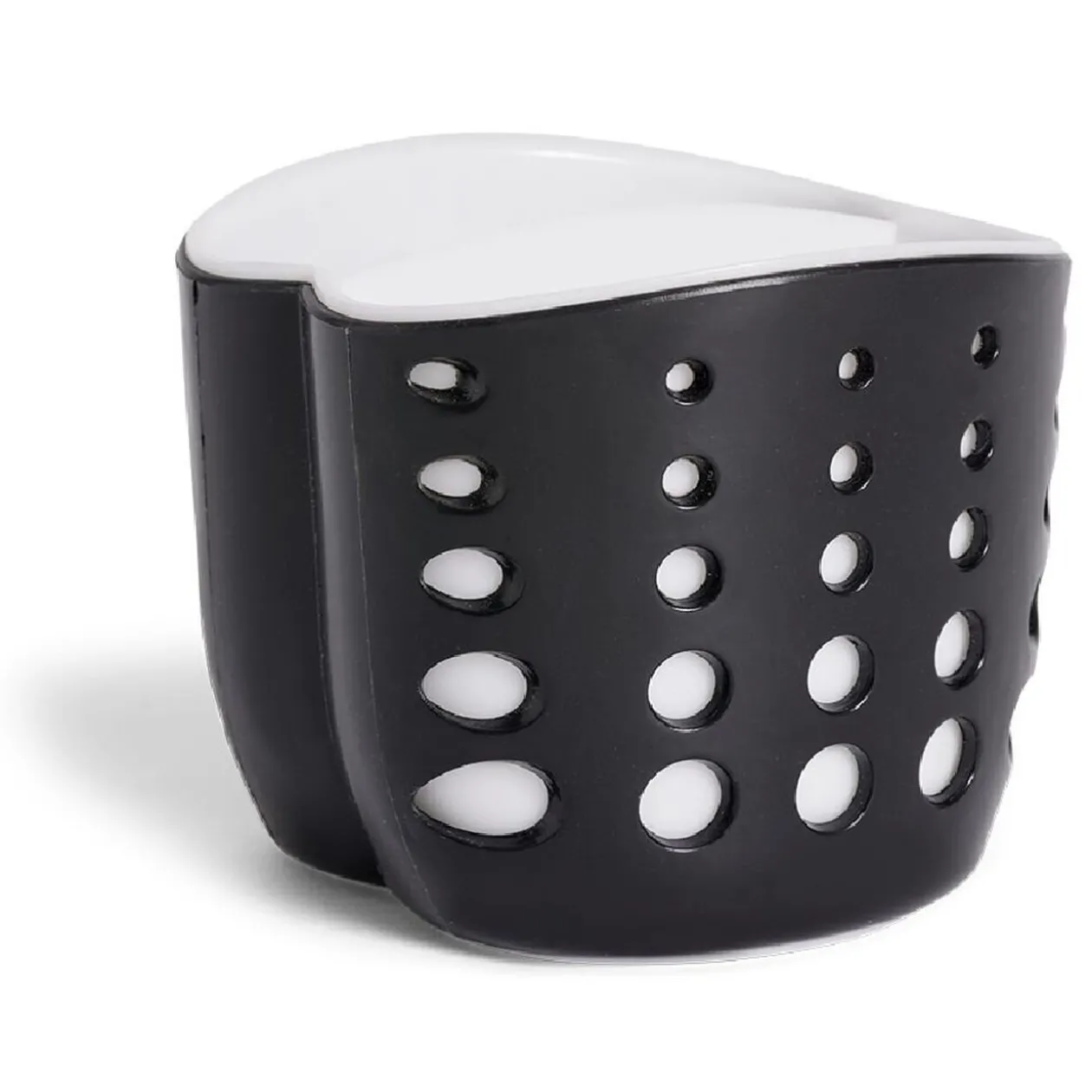 Porte-éponge en plastique noir - 9,5x9,5xH8,3cm