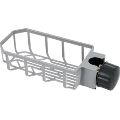 Porte-éponge pour robinet plastique gris - L.20xl.9xH.5cm