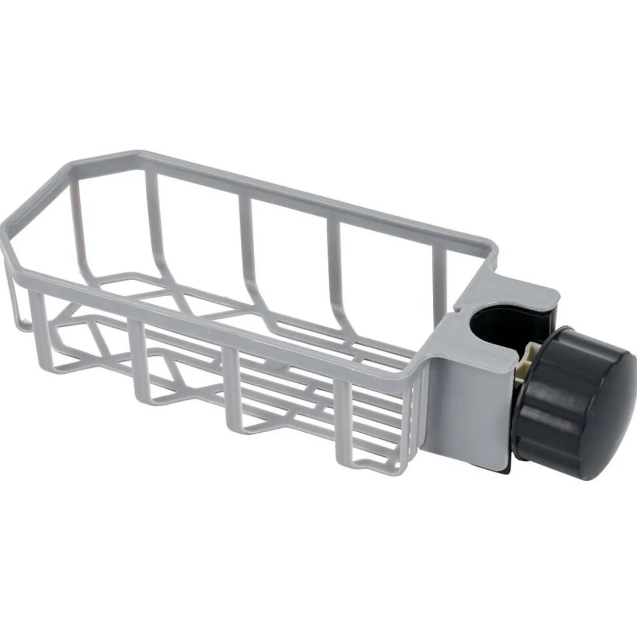 Porte-éponge pour robinet plastique gris - L.20xl.9xH.5cm