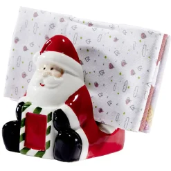 Porte-serviette en céramique design Père-Noël