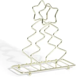 Porte-serviette forme sapin métal doré