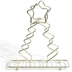 Porte-serviette forme sapin métal doré