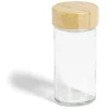 Pot à épice en verre et couvercle bambou Ø4,7xH9,8cm