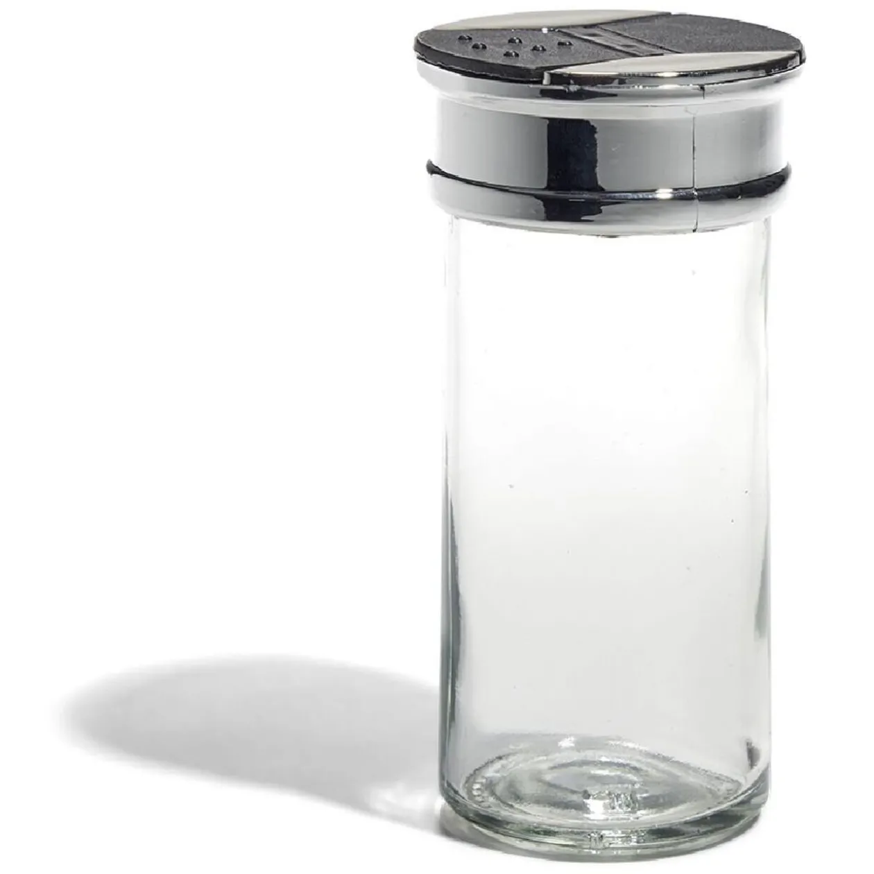 Pot à épice en verre et couvercle métal Ø5xH10,2cm