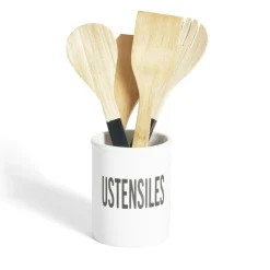 Pot à ustensiles dolomite blanc Ø10xH13,2cm