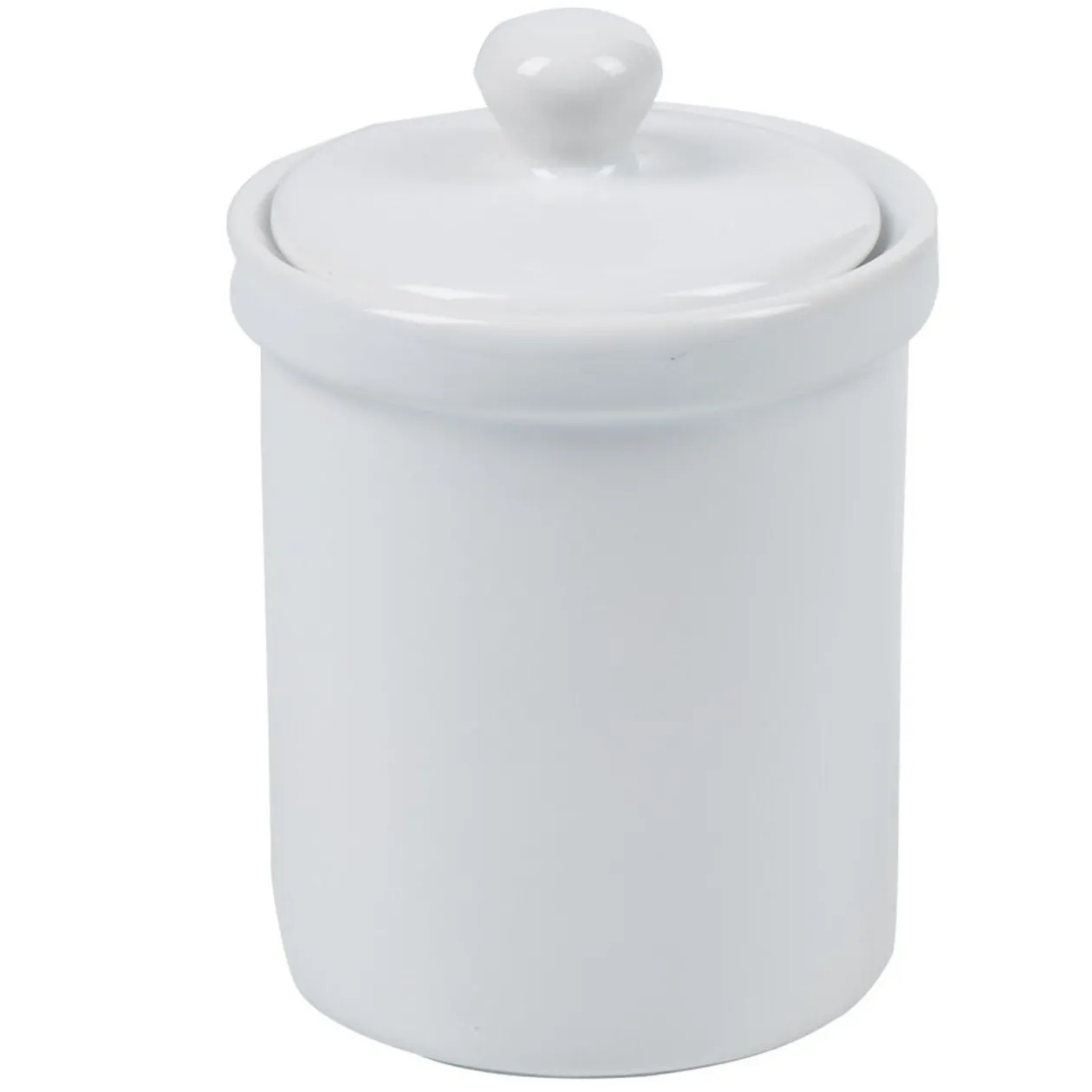 Pot avec couvercle blanc