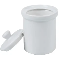 Pot avec couvercle blanc
