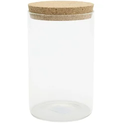 Pot de conservation en verre avec couvercle liège 1 L
