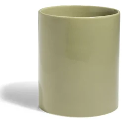 Pot de conservation 1,1L grès carreau de ciment couvercle bambou Ø12xH14,5cm