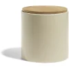 Pot de conservation 500ml grès carreaux de ciment couvercle bambou Ø10xH10cm