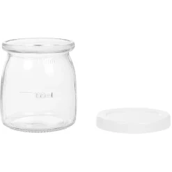 Pot de yaourt en verre blanc transparent x4